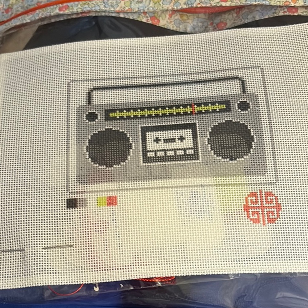 Gray and Black Retro Boombox Sketch